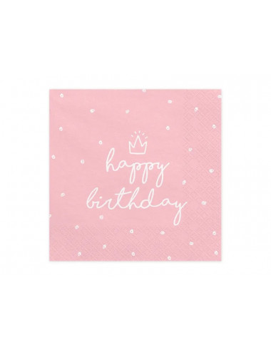 Roze "Happy Birthday" (20st)