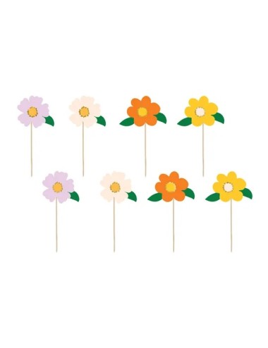 Cake topper Bloemen (8st.)