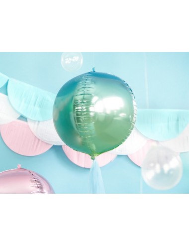 Folieballon ombre blauw/groen