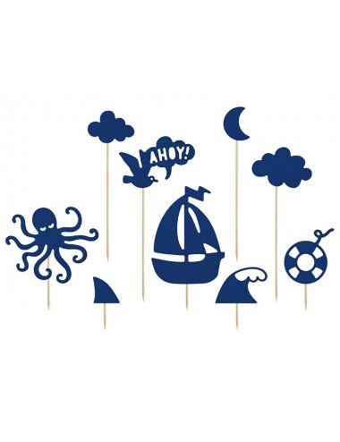 Cake toppers "Ahoy" (9st)