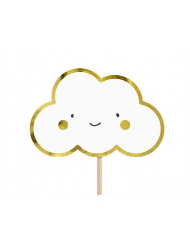 Cake toppers wolken goud (6st)