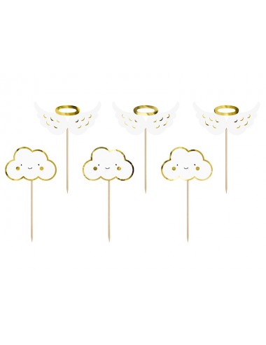 Cake toppers wolken goud (6st)