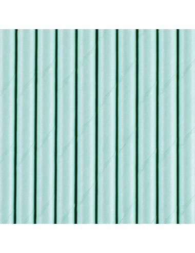 Papieren rietjes blauw (10st)
