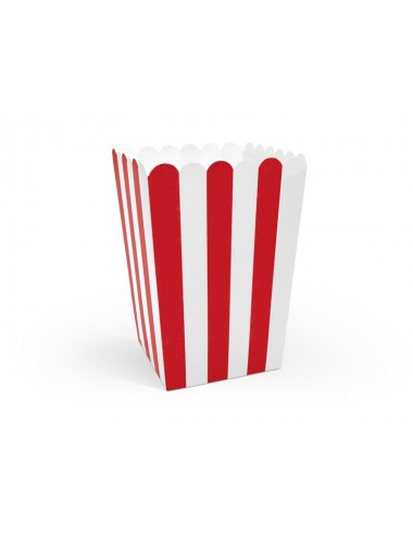 Popcorn beker rood/wit (6st)