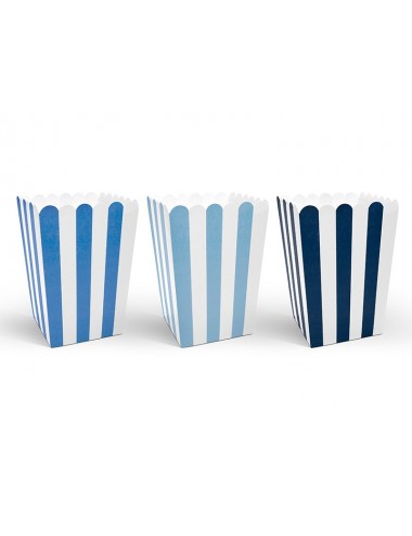 Popcorn beker blauw/wit (6st)