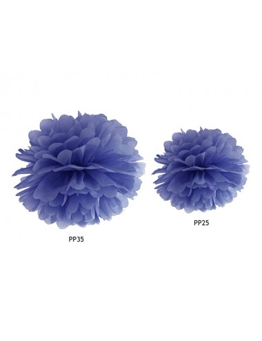 Pompom donkerblauw