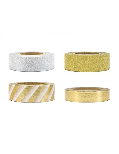 Washi tape mix zilver/goud