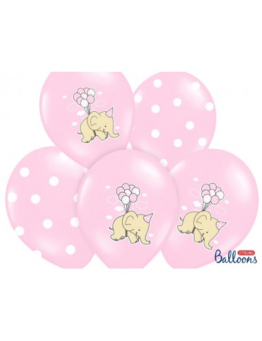 Ballonnen olifant roze (6st)