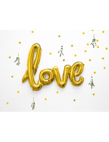 Folieballon goud "love"