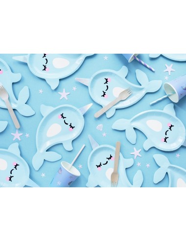 Papieren bordjes walvis (6st)