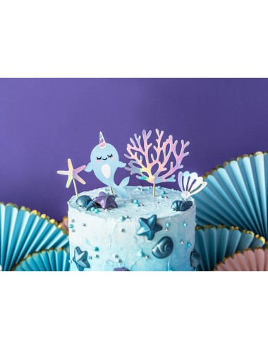 Cake toppers "Narwhal" (4st)