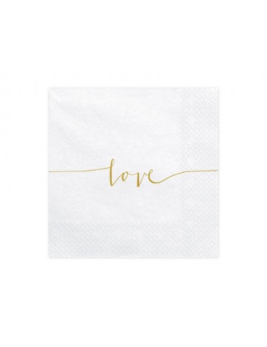 Witte servetten Love (20st)