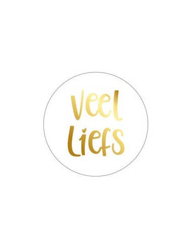 Sticker "veel liefs" goud...