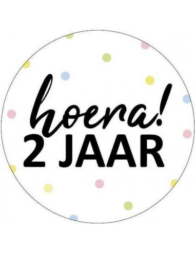 Sticker "Hoera 2 jaar"...