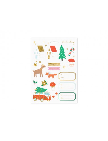 Kerststickers mix