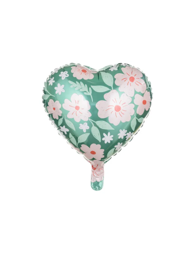 Folieballon hart bloemen