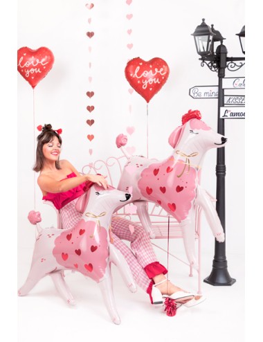 XL Folieballon roze hond
