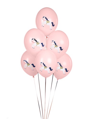 Roze ballonnen paard (6st)