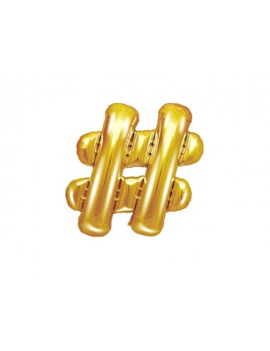 Folieballon goud "Hashtag"