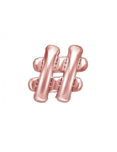 Folieballon roségoud "Hashtag"