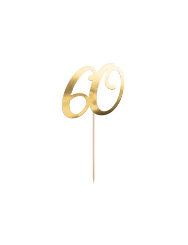 Gouden Cake topper "60"