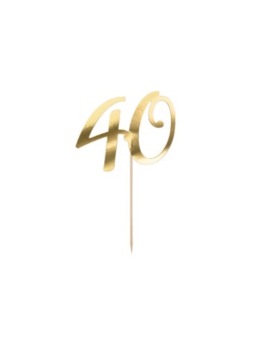 Gouden Cake topper "40"