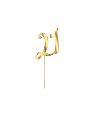 Gouden Cake topper "21"