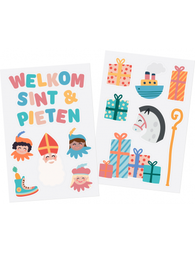 Raamstickers 'Welkom Sint &...