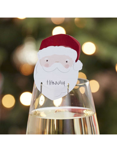 Glas tags Kerstman (12 st.)